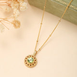 Collier Péridot Rond Argent Plaqué Or – Protection et Sérénité - Biloria