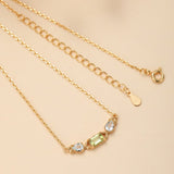Collier Péridot Topaze Géométrique Argent Plaqué Or - Biloria
