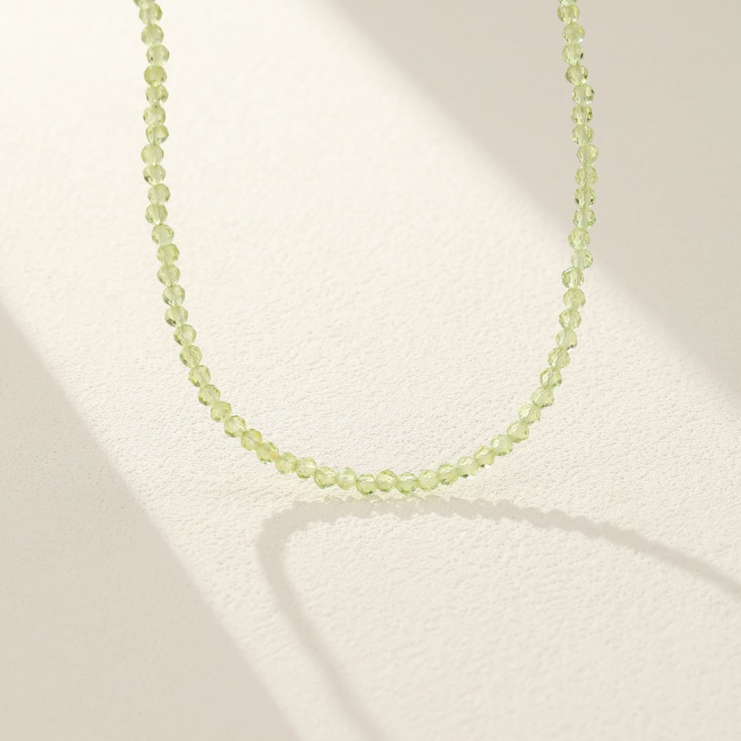Collier Péridot Vert Nature Gouttes Rosée - Biloria