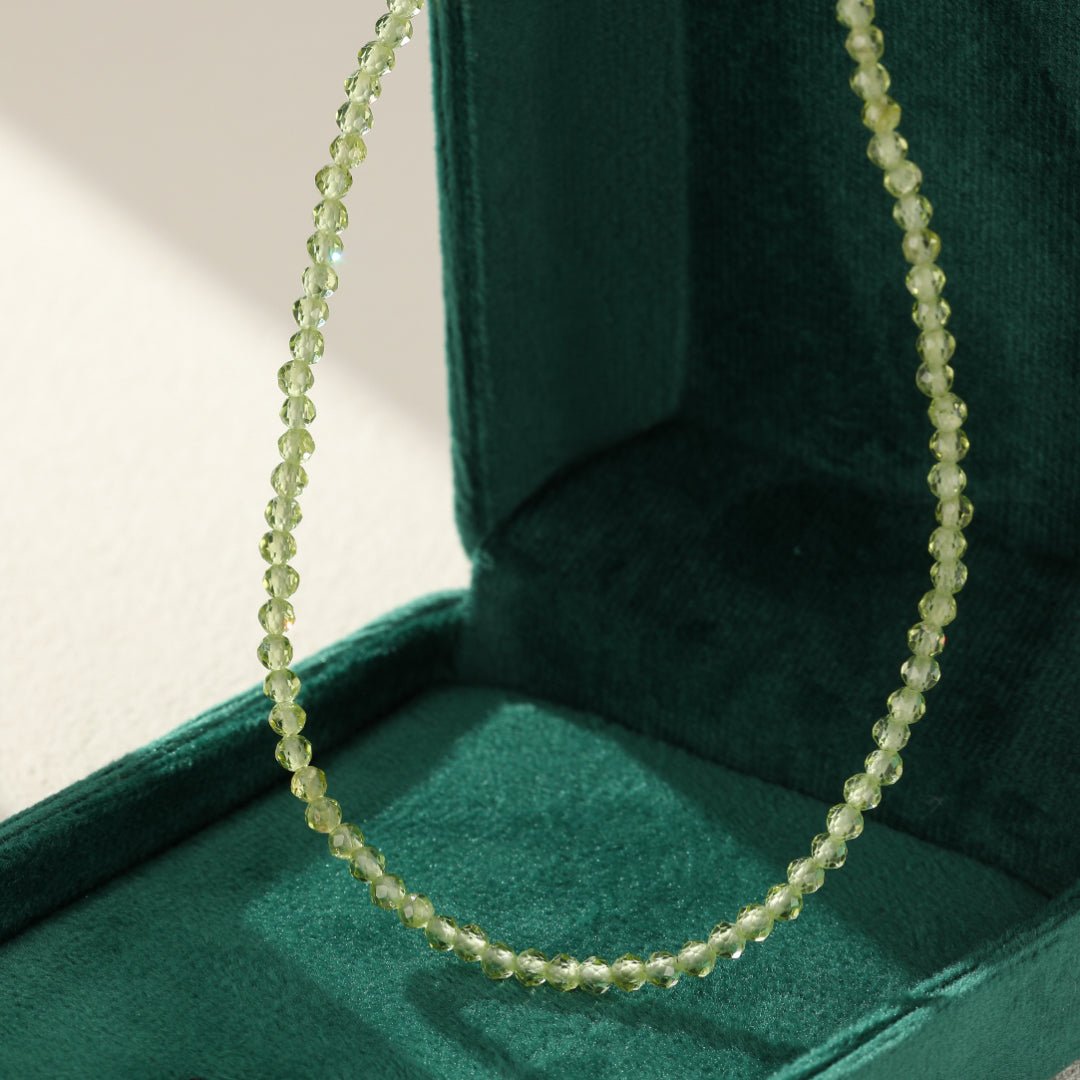 Collier Péridot Vert Nature Gouttes Rosée - Biloria