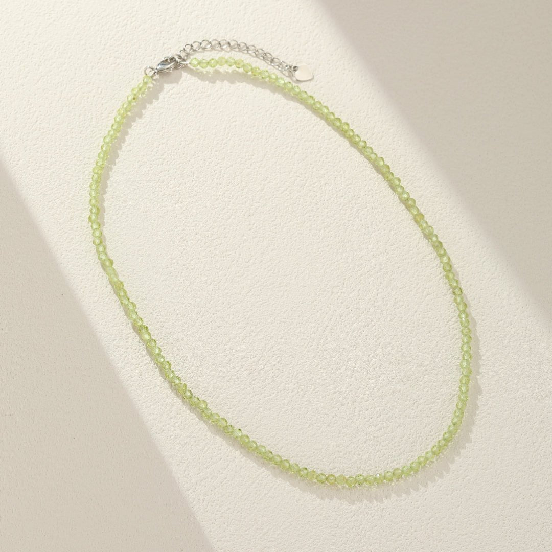 Collier Péridot Vert Nature Gouttes Rosée - Biloria