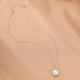 Collier Perle Blanche et Zircon en Argent 925 - Cadeau Féminin - Biloria
