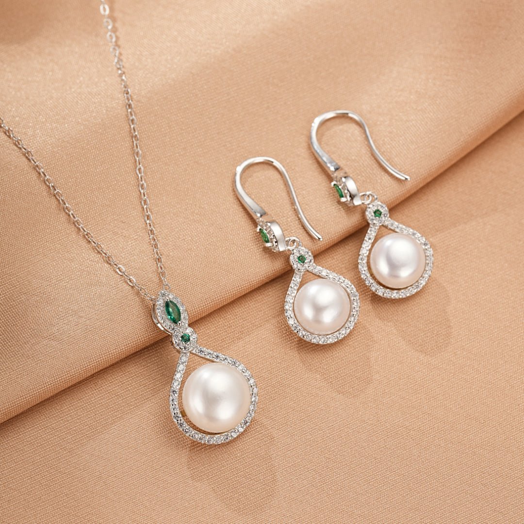 Collier Perle Blanche et Zircon en Argent 925 - Cadeau Féminin - Biloria