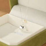 Collier Perle Cœur Argent 925 – Bijou Élégance Tendance - Biloria
