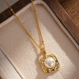 Collier Perle d'Eau Douce Argent Plaqué Or Fait Main - Biloria
