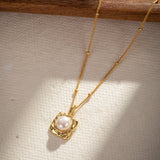 Collier Perle d'Eau Douce Argent Plaqué Or Fait Main - Biloria