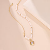 Collier Perle d'Eau Douce Opale Blanche Bijou Féminin - Biloria