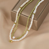 Collier Perle et Péridot Apaisement d'Amour en Argent - Biloria