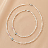 Collier Perle et Quartz Rose Argent – Duo Maman Enfant - Biloria