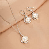 Collier Perle et Zircon Goutte Royale en Argent 925 - Biloria