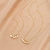 Collier Perle Naturelle Argent Plaqué Or 14K Maman Enfant - Biloria