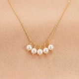 Collier Perle Naturelle Argent Plaqué Or 14K Maman Enfant - Biloria