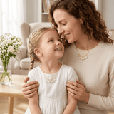 Collier Perle Naturelle Argent Plaqué Or 14K Maman Enfant - Biloria