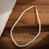 Collier Perle Naturelle Argent Plaqué Or 5 mm - Biloria