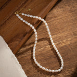 Collier Perle Naturelle Argent Plaqué Or 5 mm - Biloria