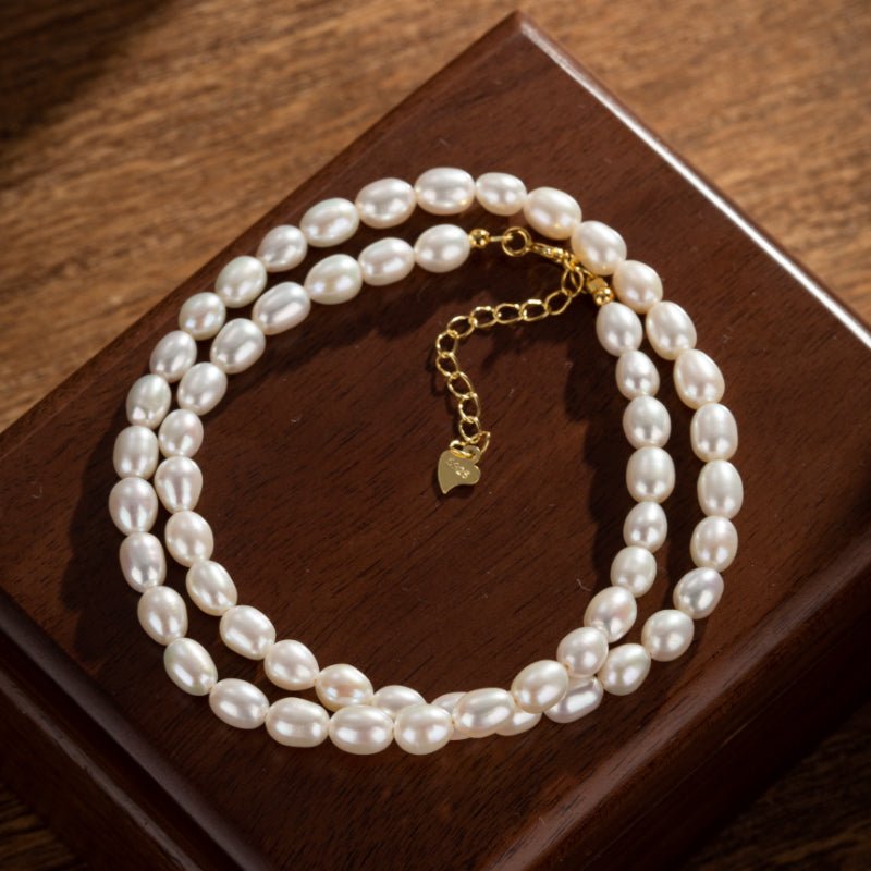 Collier Perle Naturelle Argent Plaqué Or 5 mm - Biloria