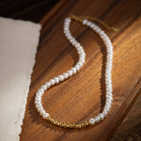 Collier Perle Naturelle Argent Plaqué Or – Pureté et Sagesse - Biloria