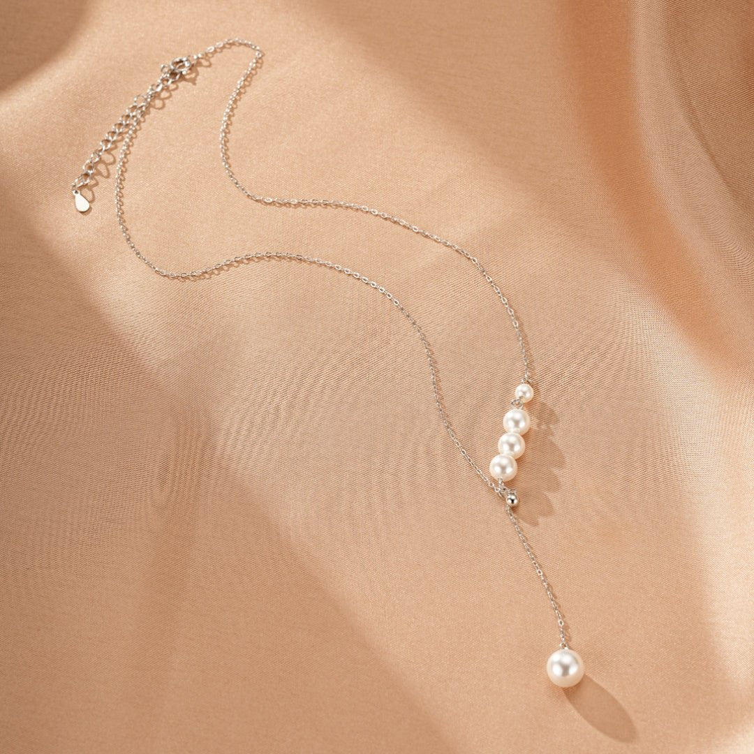 Collier Perles Cascade Argent 925 Féminin Élégance - Biloria
