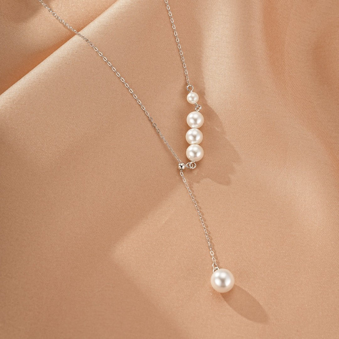 Collier Perles Cascade Argent 925 Féminin Élégance - Biloria