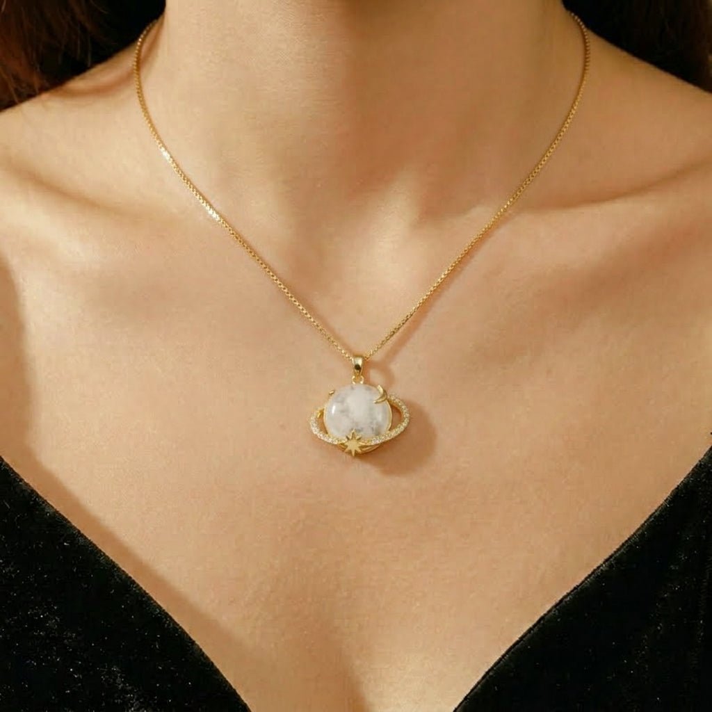 Collier Pierre de Lune Argent 925 - Cosmos Lunaire - Biloria