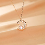 Collier Pierre de Lune Argent Croissant Lune Zircons – Bijou Intuition - Biloria