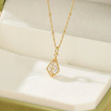 Collier Pierre de Lune Argent Plaqué Or - Biloria