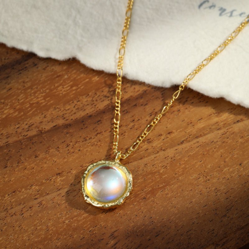 Collier Pierre de Lune – Argent Plaqué Or, Bijou Feng Shui - Biloria