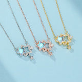 Collier Pierre de Lune Argent Plaqué Or – Bijou Séléné - Biloria