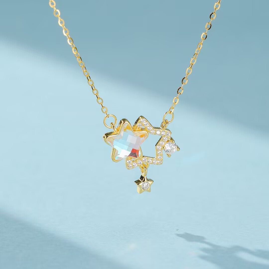 Collier Pierre de Lune Argent Plaqué Or – Bijou Séléné - Biloria