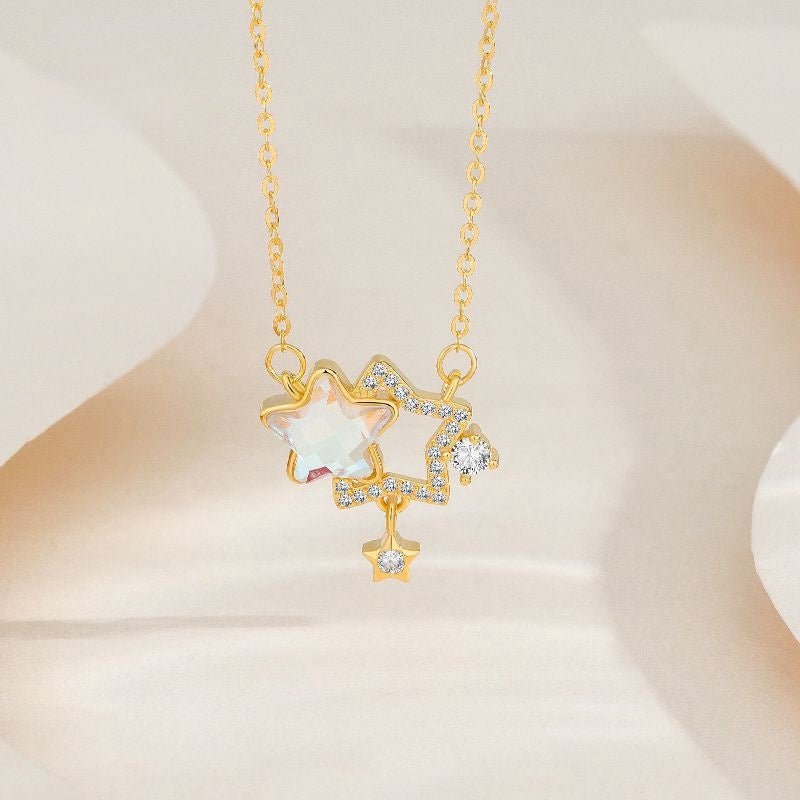 Collier Pierre de Lune Argent Plaqué Or – Bijou Séléné - Biloria