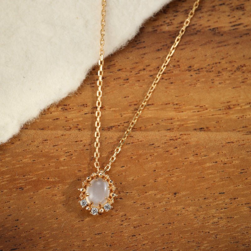 Collier Pierre de Lune Argent Plaqué Or pour la Sérénité - Biloria