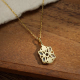 Collier Pierre de Lune et Turquoise Florale Argent Plaqué Or - Biloria