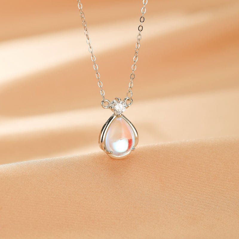 Collier Pierre de Lune Larme Céleste en Argent - Biloria
