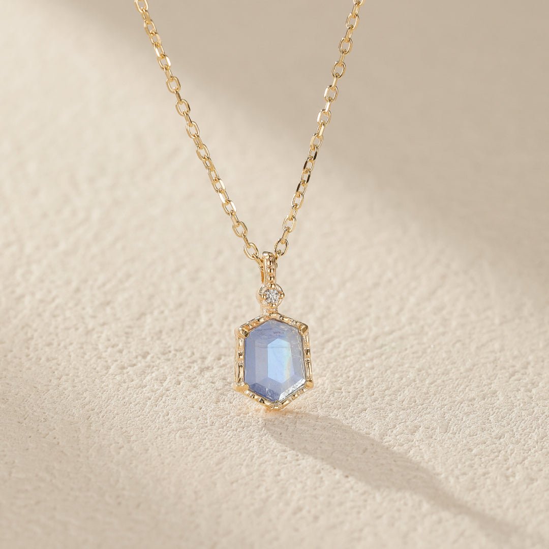 Collier Pierre de Lune Luna Argent Plaqué Or Cadeau Féminin - Biloria