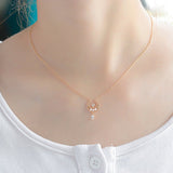 Collier Pierre de Lune Nacre Perle Zircon – Argent Plaqué Or - Biloria