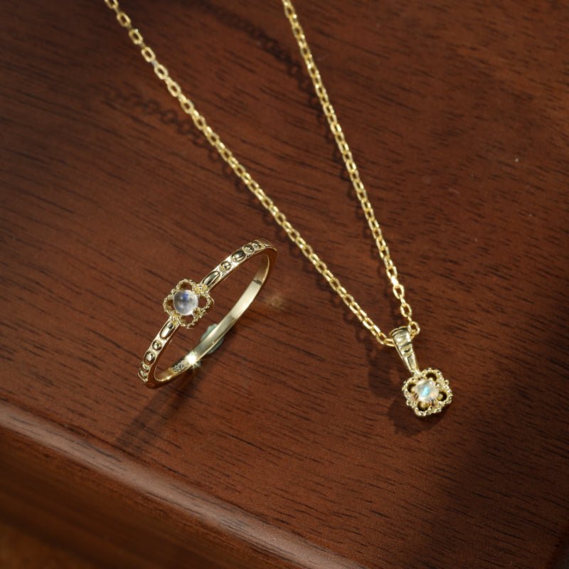 Collier Pierre de Lune Rêve Argenté – Argent Plaqué Or - Biloria