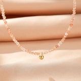 Collier Pierre de Soleil Argent Plaqué Or – Bijou Énergie Solaire - Biloria