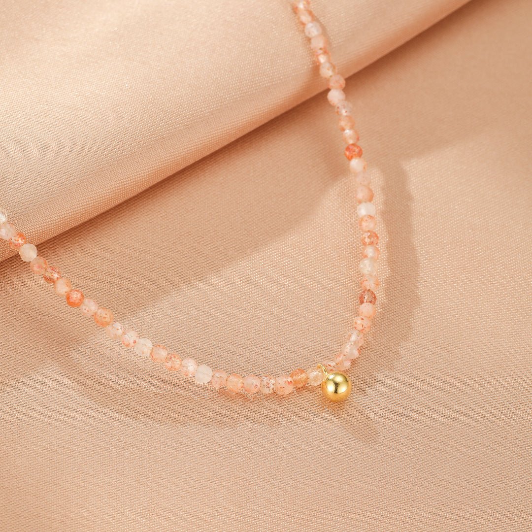 Collier Pierre de Soleil Argent Plaqué Or – Bijou Énergie Solaire - Biloria