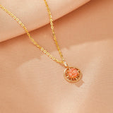 Collier Pierre de Soleil Aurore, Argent Plaqué Or - Biloria