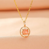 Collier Pierre de Soleil Aurore, Argent Plaqué Or - Biloria