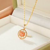 Collier Pierre de Soleil Aurore, Argent Plaqué Or - Biloria