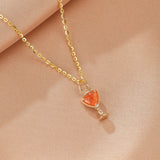 Collier Pierre de Soleil Calice Mystique Argent Plaqué Or - Biloria