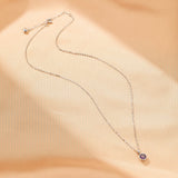 Collier Pierre Ronde Citrine ou Améthyste - Argent Plaqué Or - Biloria