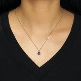 Collier Pierre Ronde Citrine ou Améthyste - Argent Plaqué Or - Biloria