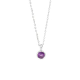 Collier Pierre Ronde Citrine ou Améthyste - Argent Plaqué Or - Biloria