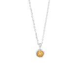 Collier Pierre Ronde Citrine ou Améthyste - Argent Plaqué Or - Biloria