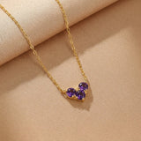 Collier Pierres de Naissance Arc-en-ciel Précieux Argent Plaqué Or - Biloria