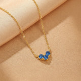 Collier Pierres de Naissance Arc-en-ciel Précieux Argent Plaqué Or - Biloria
