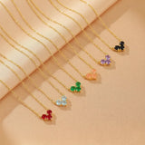 Collier Pierres de Naissance Arc-en-ciel Précieux Argent Plaqué Or - Biloria