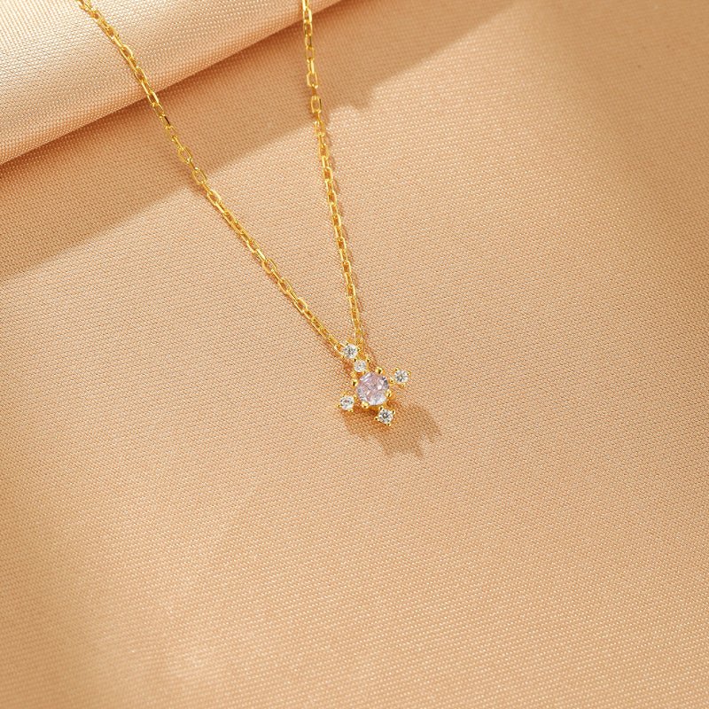 Collier Pierres de Naissance Azur Infini – Argent Plaqué Or - Biloria